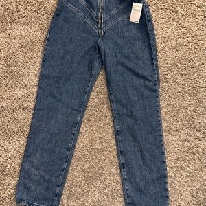 Good American Dark Blue Straight Leg Jeans